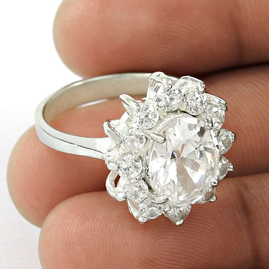 Deluxe Crystal CZ Sterling Silver Ring
