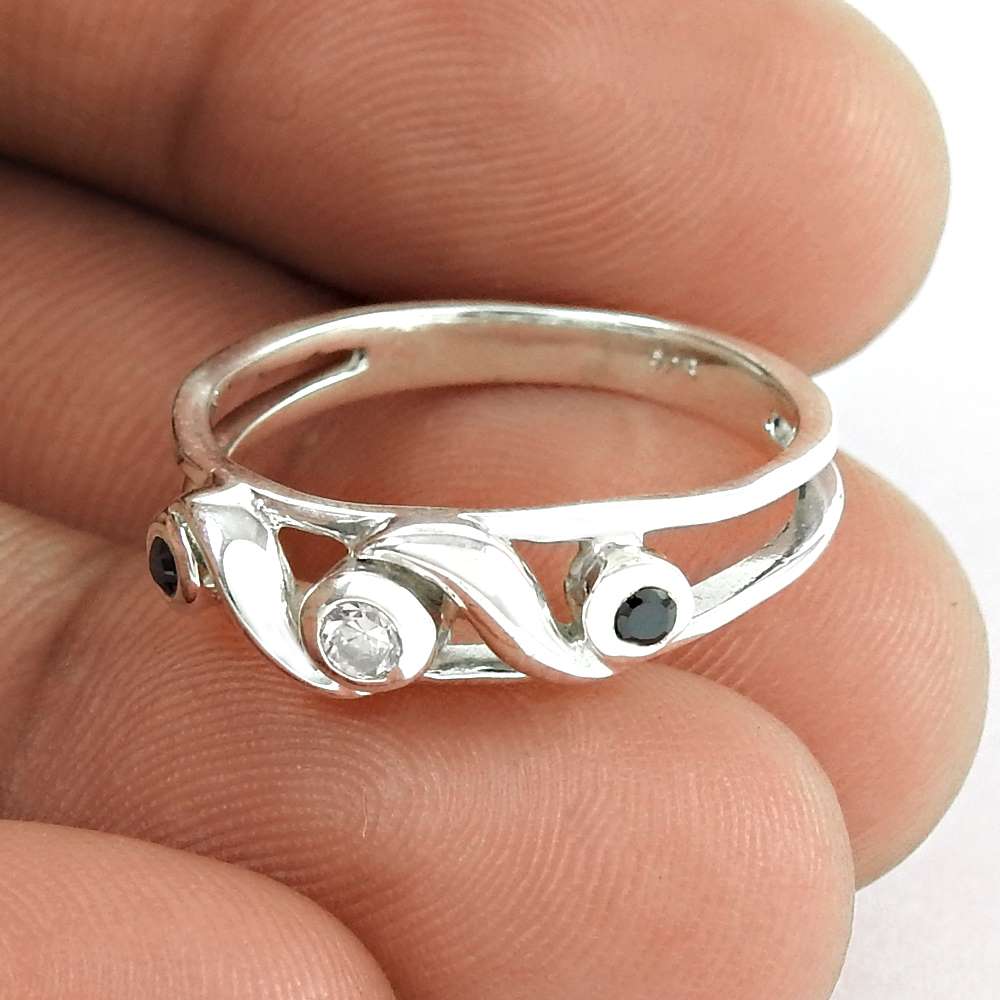 Woman Gift Iolite Gemstone Cocktail Tribal Ring Size 7 925 Silver B51