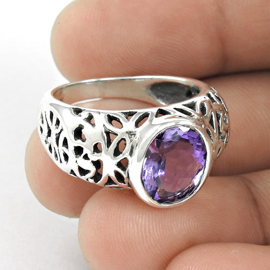 A Secret Amethyst 925 Sterling Silver Ring