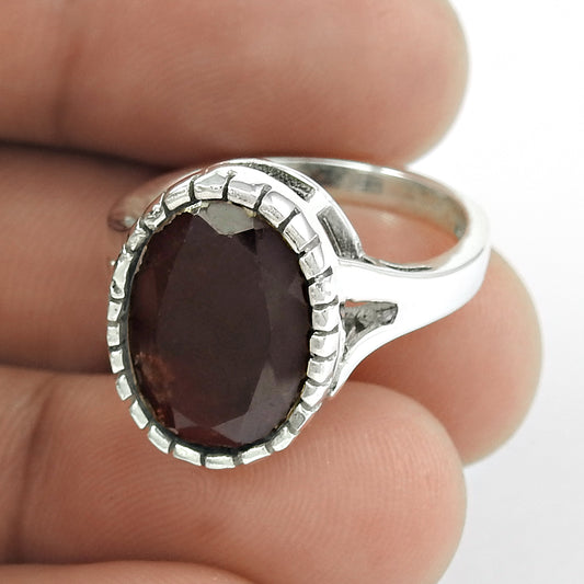 Summer Stock Garnet 925 Sterling Silver Ring Supplier