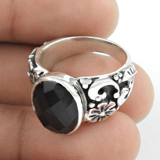 Stunning Black Onyx 925 Sterling Silver Ring