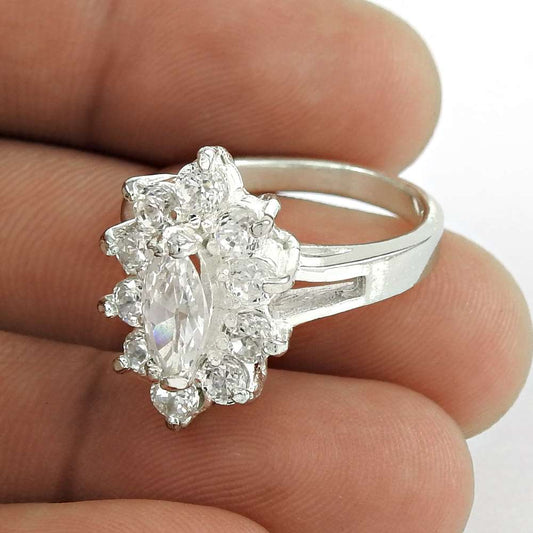 Excellent White C.Z Sterling Silver Ring