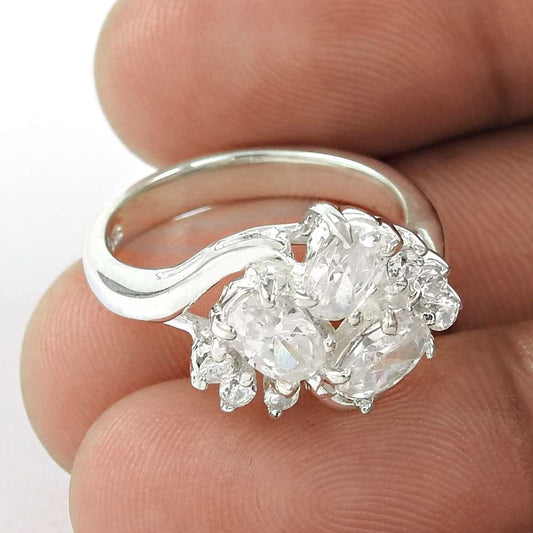 Exclusice White C.Z Sterling Silver Ring