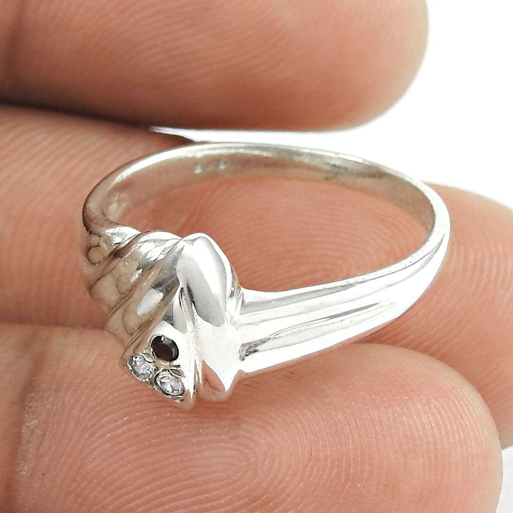 Fabulous Multi CZ Gemstone 925 Sterling Silver Ring