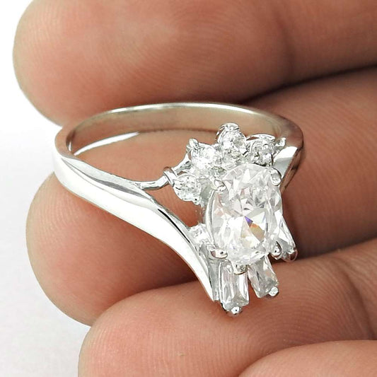 lovable White C.Z 925 Sterling Silver Ring