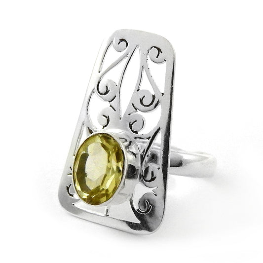 Awesome Style Of 925 Sterling Silver Lemon Topaz Ring