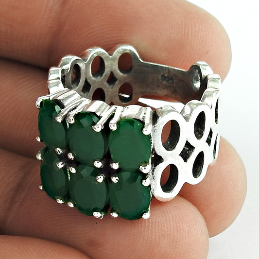 Lavender Dreams 925 Sterling Silver Green Onyx Ring