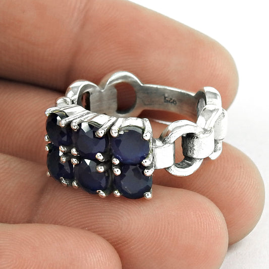 Lovely 925 Sterling Silver Iolite Ring