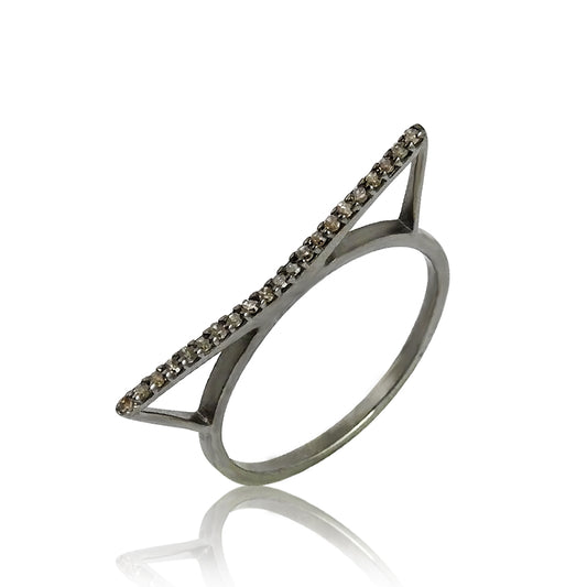 Daily Wear 925 Sterling Silver Diamond Gemstone Ring Ethnic Jewelry C143