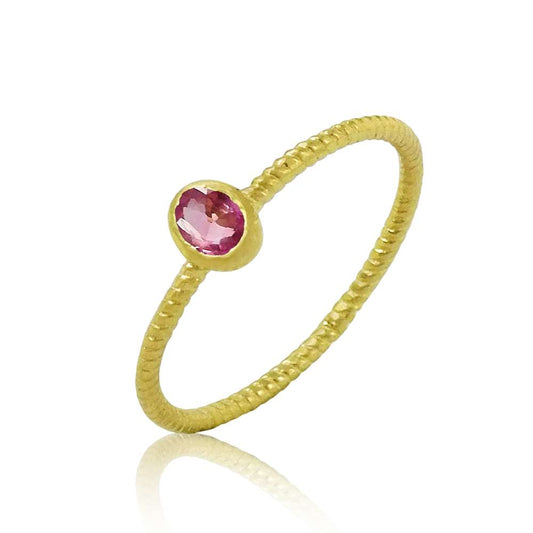 Natural Cubic Zirconia Gemstone Solitaire Gold Plated Ring Size 8 925 Silver V1