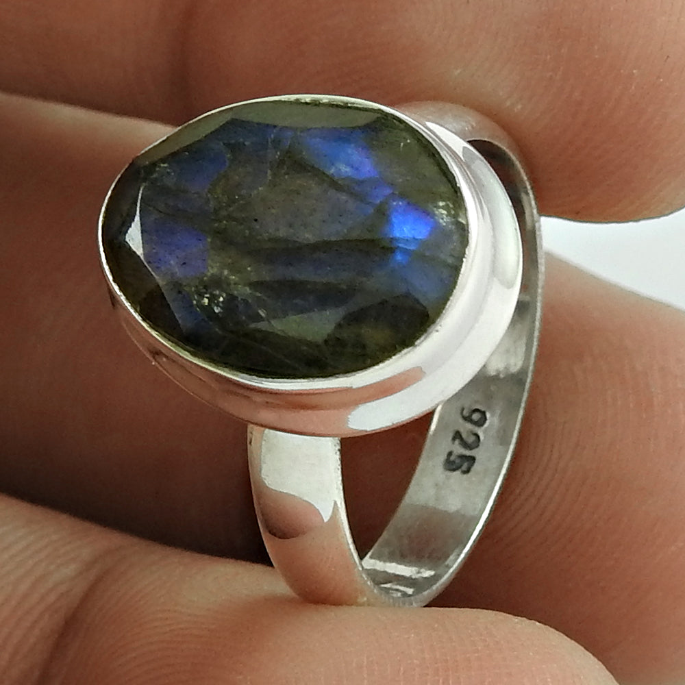 Daily WeaRing Labradorite Gemstone Silver Ring Jewellery