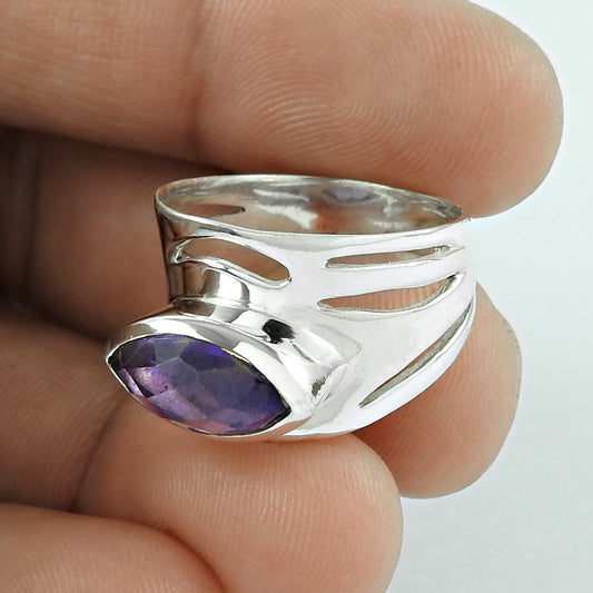 Scenic Amethyst Gemstone Silver Ring Jewellery