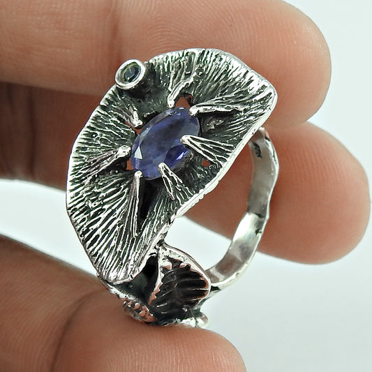 Falling In Love Iolite Gemstone Silver Jewellery Ring