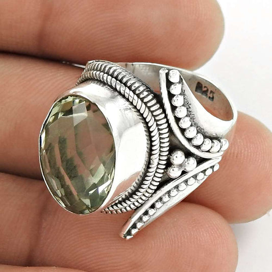 Christmas Gift 925 Silver Natural Amethyst Gemstone Cocktail Ring Size 8 E25