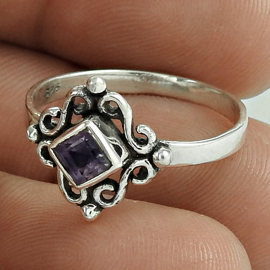 Royal Amethyst Gemstone 925 Sterling Silver Ring Grossiste