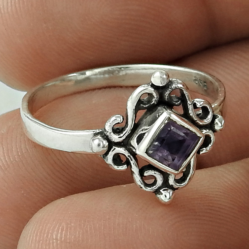 Royal Amethyst Gemstone 925 Sterling Silver Ring Grossiste