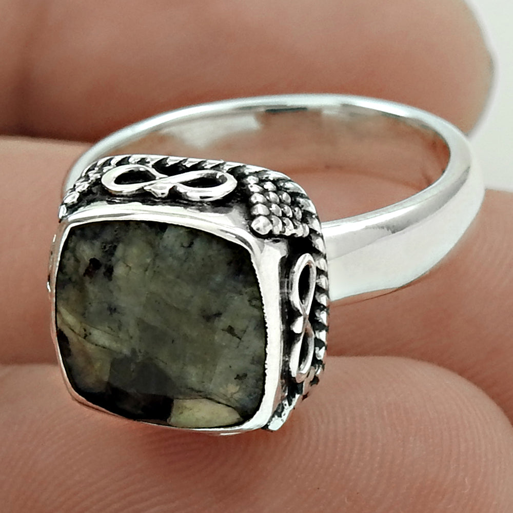 Wedding Gift 925 Sterling Silver Jewelry Carnelian Gemstone Ring Size 7 B49