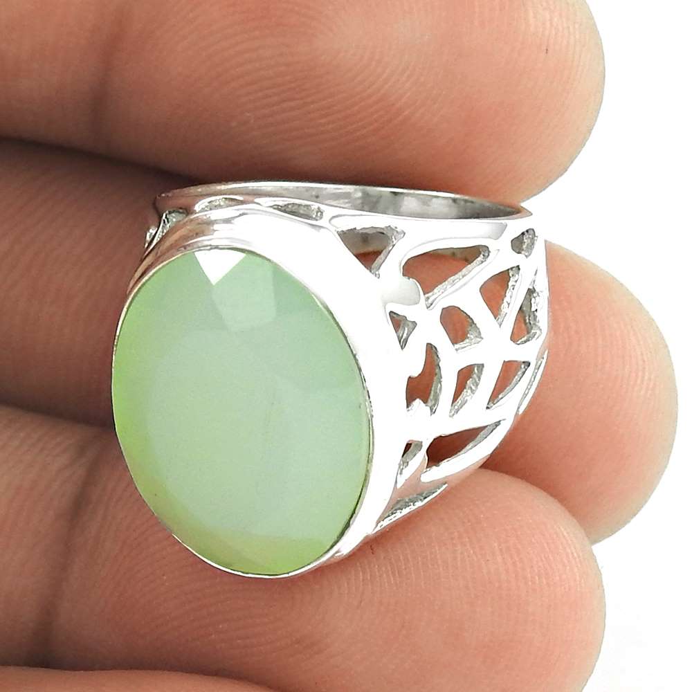 Natural 925 Silver Chalcedony Ring
