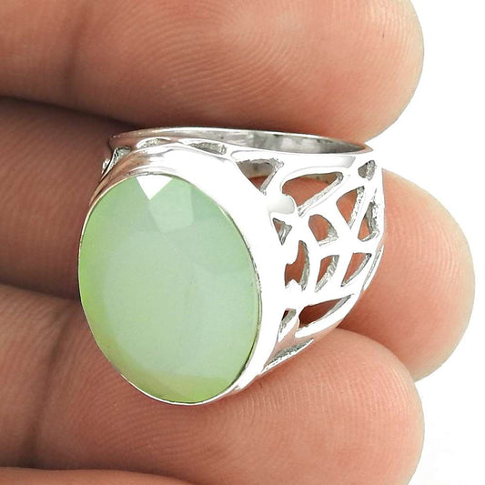 Natural 925 Silver Chalcedony Ring