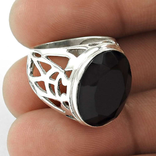 Natural Beauty 925 Silver Black Onyx Ring