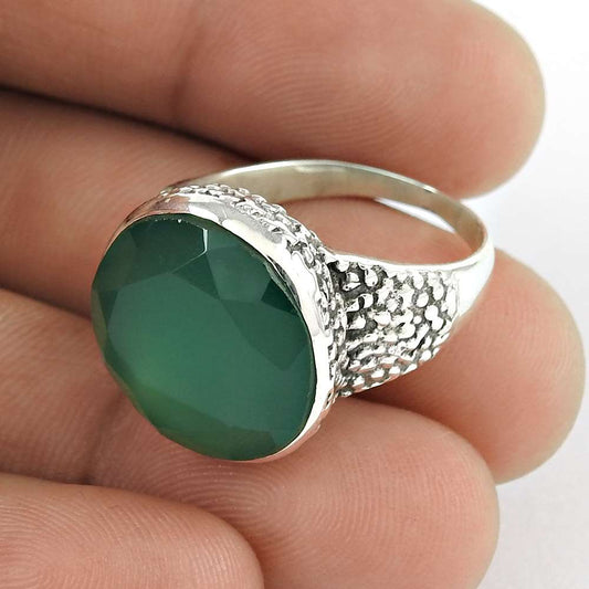 Natural Onyx Gemstone Statement Ring Size 8 925 Sterling Silver For Girls U30
