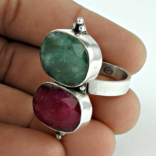 Natural Ruby Gemstone Statement Ring Size 8 925 Sterling Silver For Girls V31