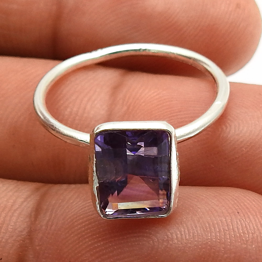 Amethyst Gemstone Ring Size 6 925 Sterling Silver Jewelry S17