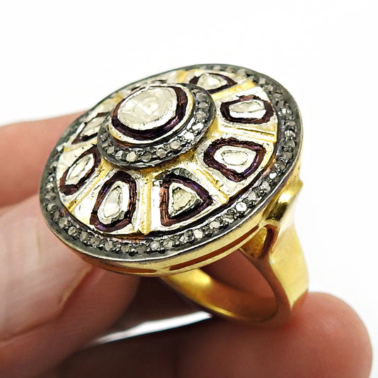Diamond Ring Engagement Ring Gold Plated 925 Sterling Silver Woman Gift Jewelry