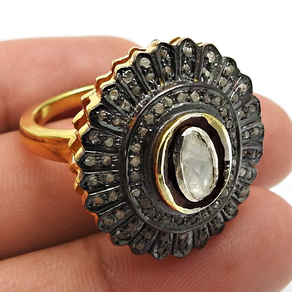 Gold Plated Ring 925 Sterling Silver Diamond Ring Woman Gift Jewelry