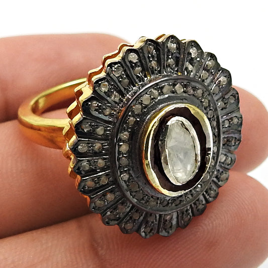 Gold Plated Ring 925 Sterling Silver Diamond Ring Woman Gift Jewelry
