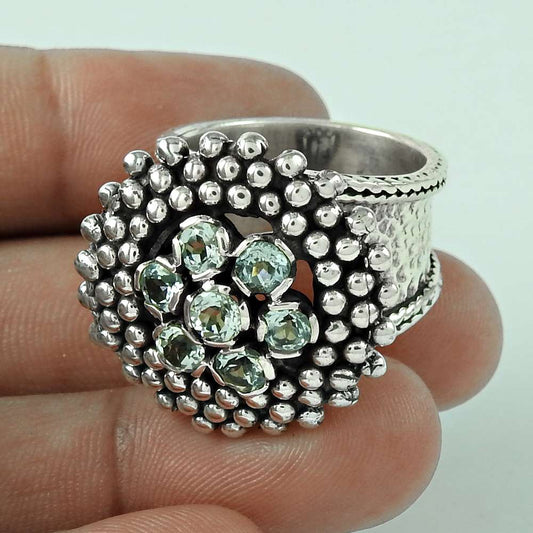 Excellent 925 Silver Blue Topaz Ring