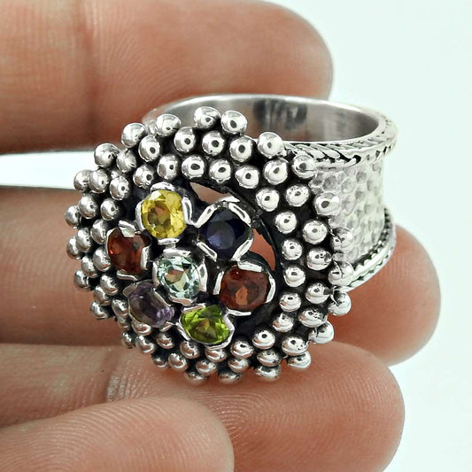 Passion 925 Silver Multi Gemstone Ring