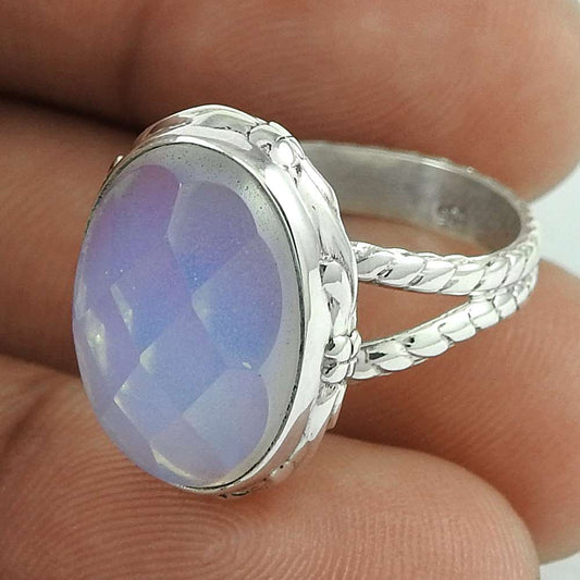 Woman Gift Alex See Gemstone Solitaire Vintage Ring Size 6.5 925 Silver Y58