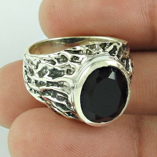 Natural Onyx Gemstone Cocktail Ring Size 6.5 925 Sterling Silver For Girls S16
