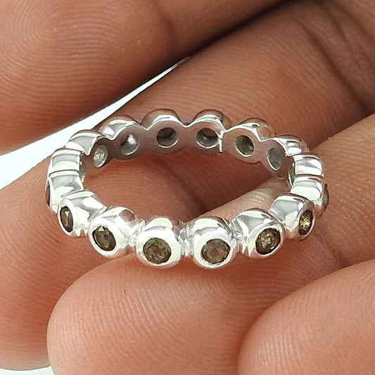 Possessing Good Fortune 925 Sterling Silver Smoky Quartz Gemstone Ring