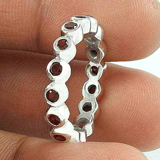 Misty Morning 925 Silver Garnet Ring