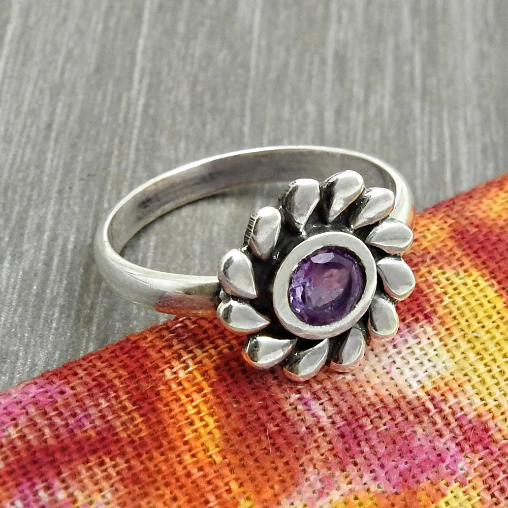 Birthday Gift For Her Natural Citrine Gemstone Cocktail Flower Ring Size 8 925 Silver Q2