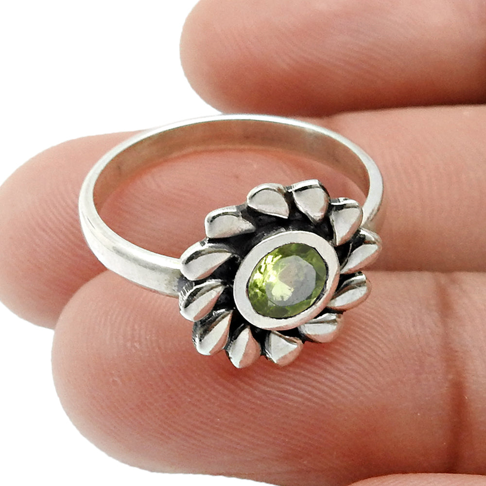 Birthday Gift For Her Natural Citrine Gemstone Cocktail Flower Ring Size 8 925 Silver Q2