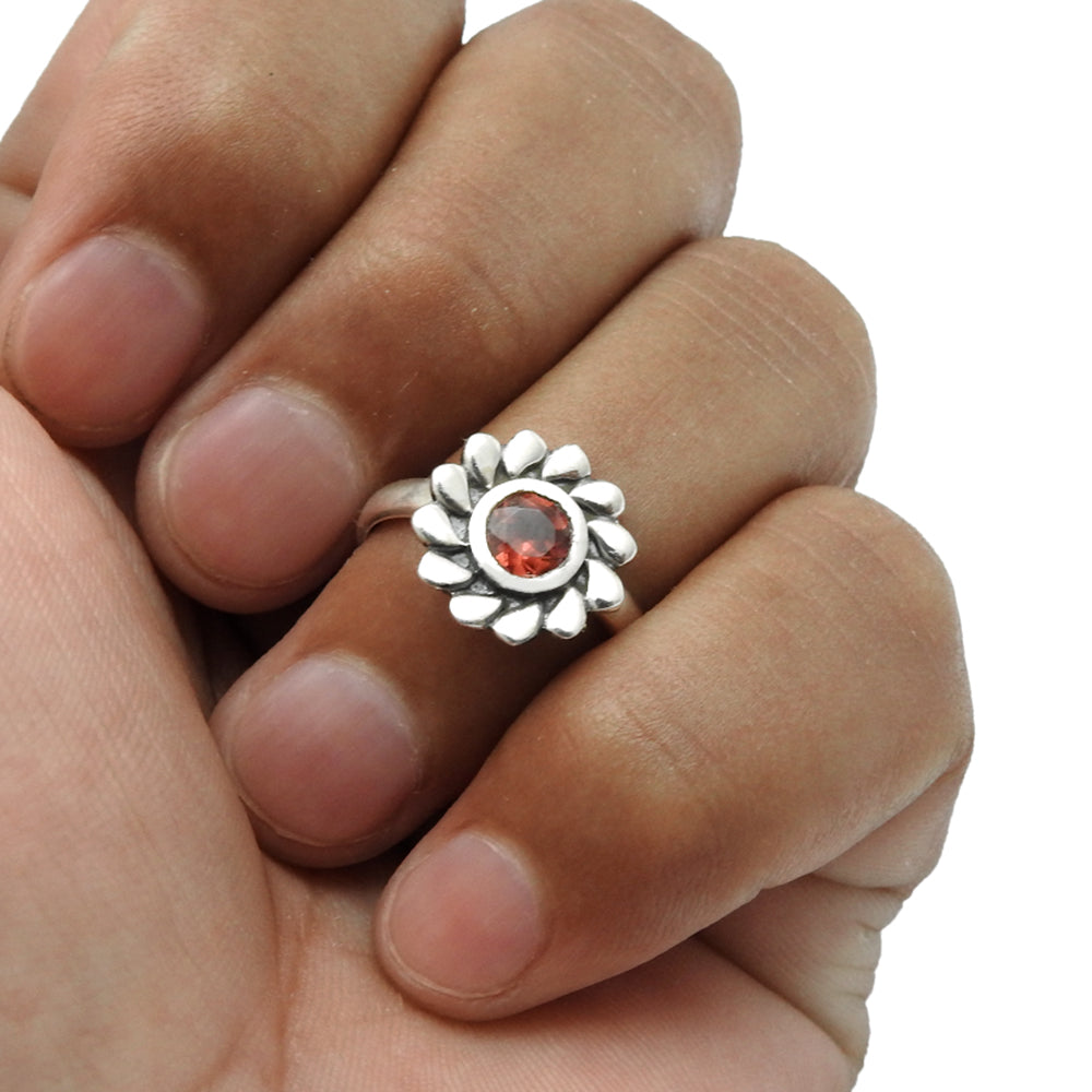 Birthday Gift For Her Natural Citrine Gemstone Cocktail Flower Ring Size 8 925 Silver Q2