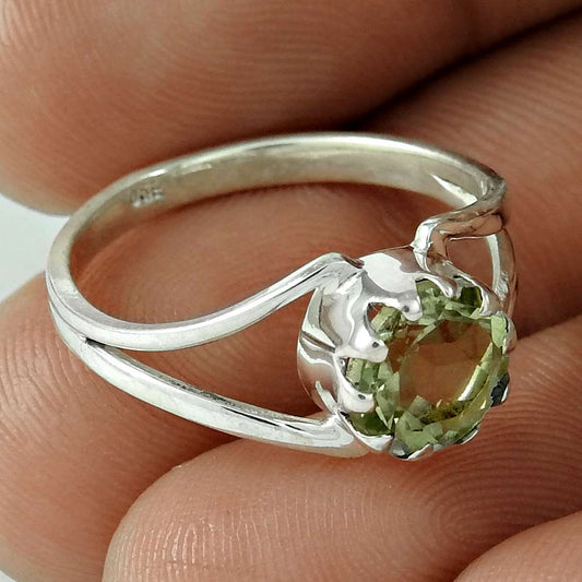 Shine 925 Silver Green Amethyst Ring Wholesaler