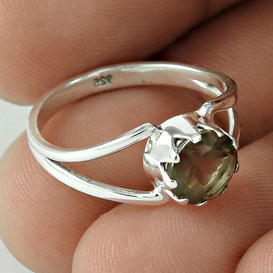 Lovely Brown 925 Silver Smoky Quartz Ring Wholesaler India