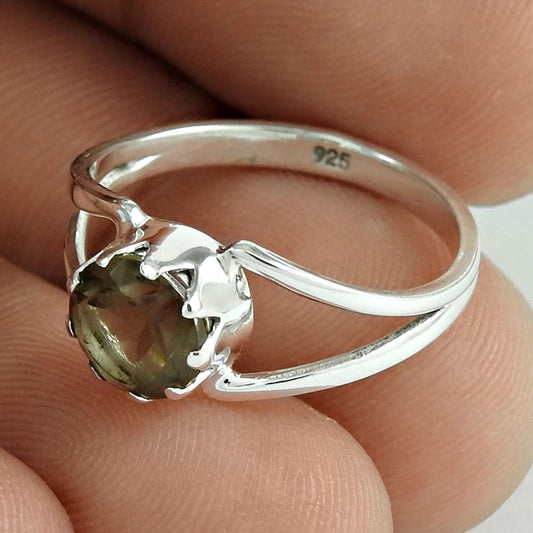 Briliance 925 Silver Smoky Quartz Ring