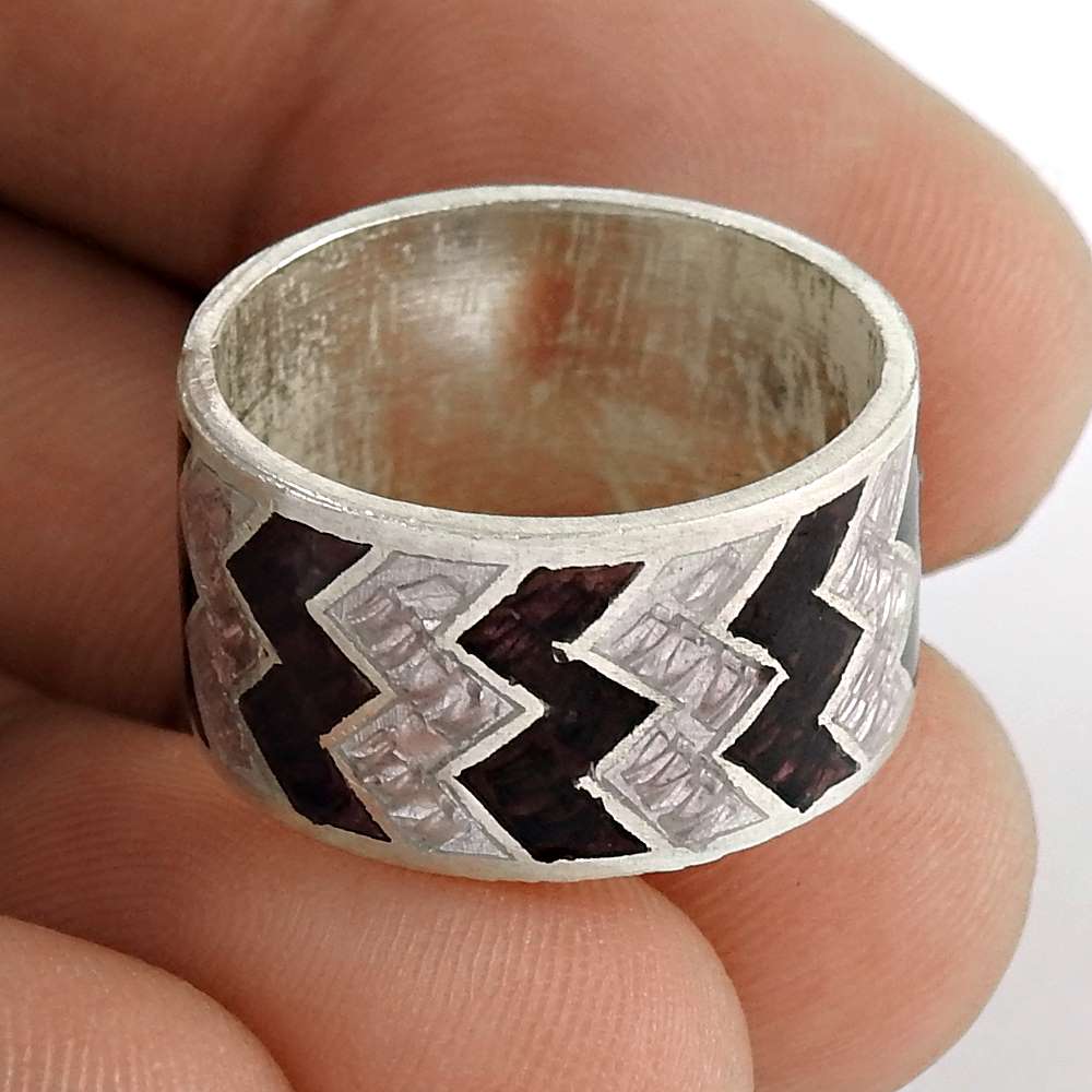 Very Delicate 925 Sterling Silver Enamel Ring Exporter India