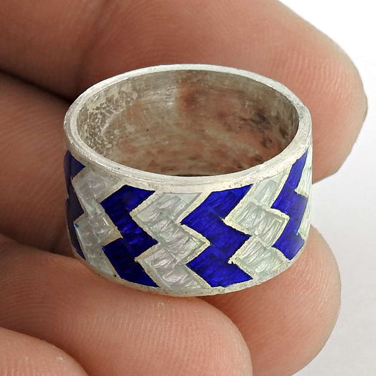 Beautiful 925 Sterling Silver Enamel Ring