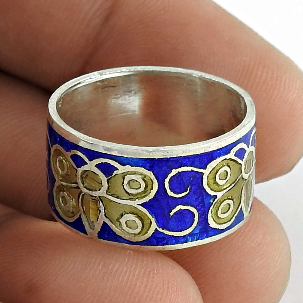 Amazing Design 925 Sterling Silver Enamel Ring