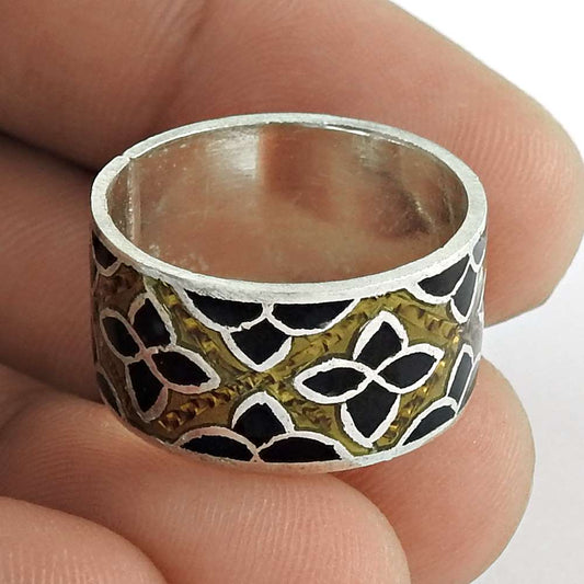 Lovely 925 Sterling Silver Enamel Ring