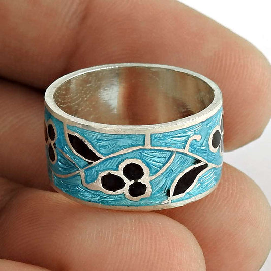 Draditions 925 Sterling Silver Enamel Ring Supplier