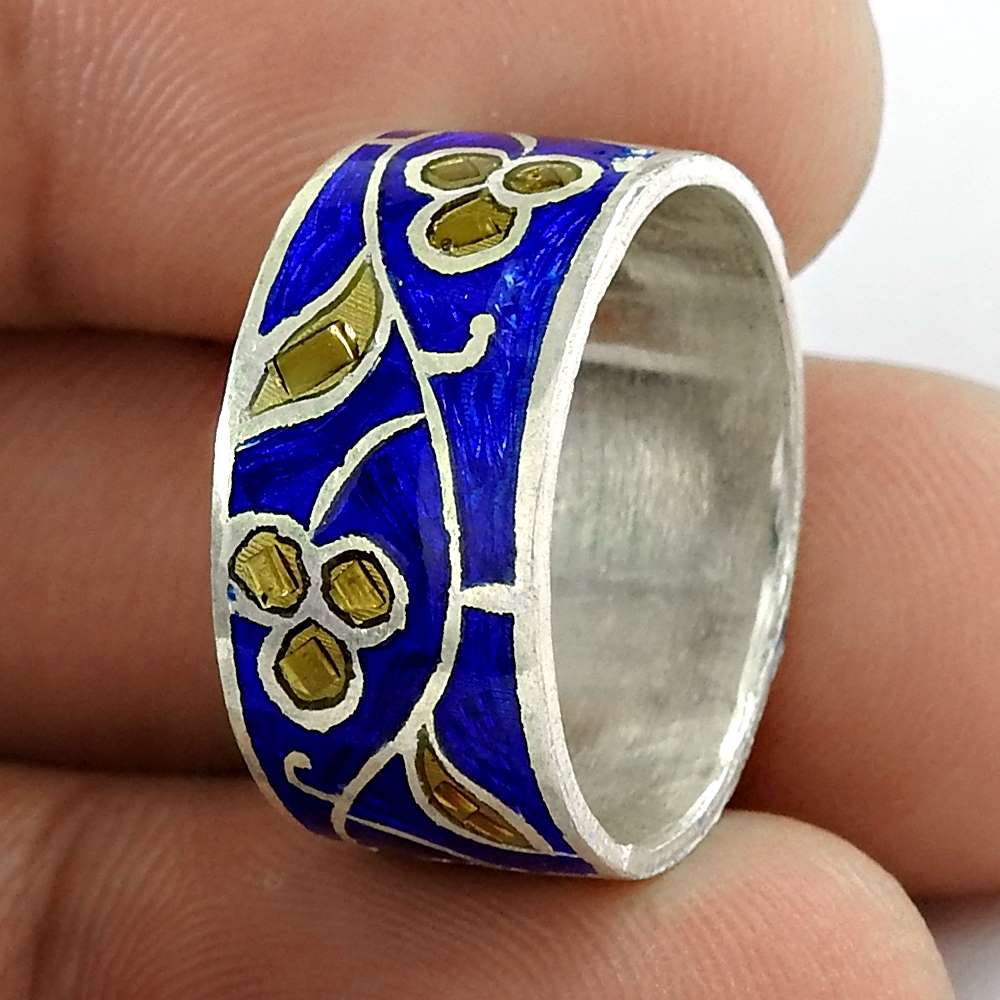 Stylish Design 925 Sterling Silver Enamel Ring Proveedor