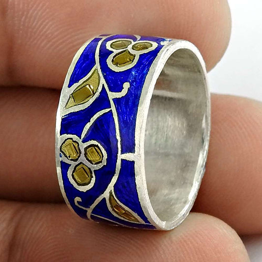 Stylish Design 925 Sterling Silver Enamel Ring Proveedor