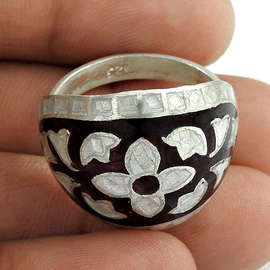 Great 925 Sterling Silver Enamel Ring